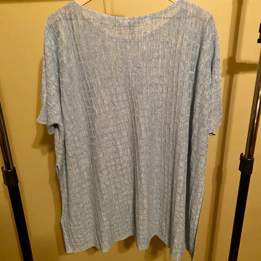 Eileen Fisher Blue Bateau Top L/XL New NWT - Picture 4 of 5